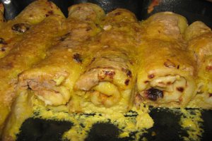 Clătite cu piure de castane şi topping de frişcă - la cuptor