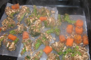 Aripioare de pui si brocolli in pesmet la cuptor