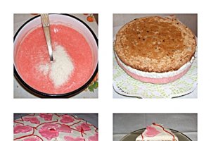 Tort de Dragobete, cu doua creme si inimioare
