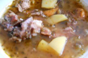 Supa de cartofi cu carne afumata