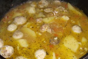 Tocanita de cartofi cu coasta de porc si ciuperci