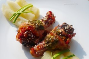Pulpe de pui umplute cu pasta de ardei
