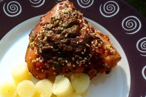 Pulpe de pui umplute cu pasta de ardei
