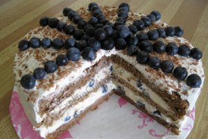 Tort Milch Schnitte cu afine