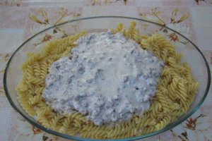 Macaroane cu sos de iaurt si carne de vita-specific tarilor arabe