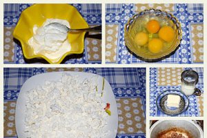 Mamaliguta la cuptor garnisita cu branzica, oua si ficatei