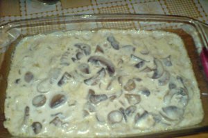 File de pangasius cu ciuperci