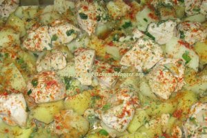 Cartofi aromati copti (cu piept de pui)