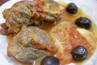 Piept de gasca, cu masline si lamaie