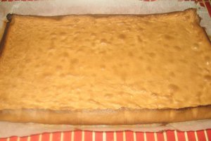 Prajitura cu crema de capsuni si glazura de ciocolata