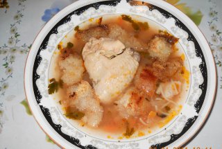 Ciorba de  aripi cu crutoane
