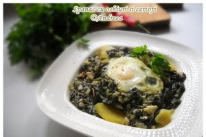 Spanac cu ochiuri si cartofi