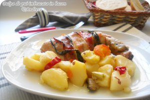 Pulpa de pui imbracata in bacon