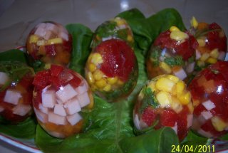 Aperitive Oua Faberge - Aspic in coaja de oua