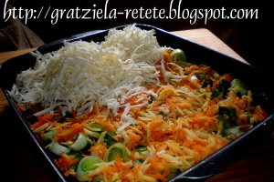 Praz cu ciuperci gratinate