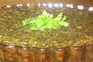 Tarta cu spanac si carne tocata.