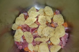 Tocanita de curcan cu morcovi si cartofi