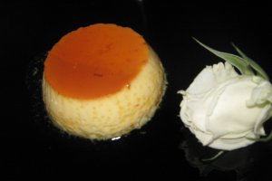 Rose petal flan