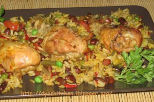 Paella cu pui