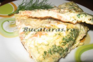 Frittata cu somon afumat si marar