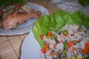 Pulpe cu orez si legume la cuptor