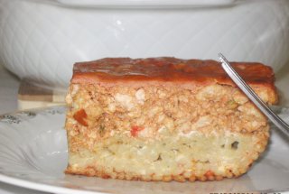 Budinca de spaghete si piept de pui