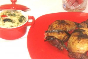 Pulpe de pui marinate, la cuptor