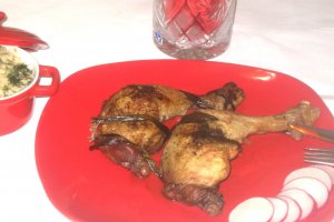 Pulpe de pui marinate, la cuptor