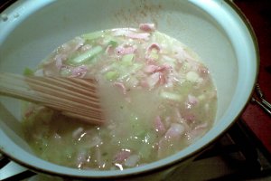 Risotto cu bacon si praz