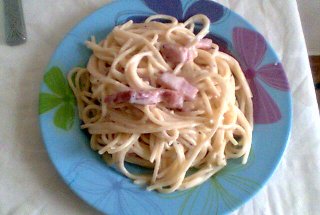 Spaghete carbonara, reţetă cu smantana