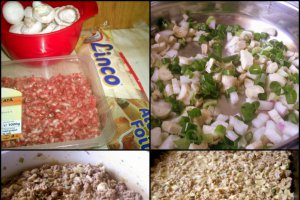 Placinta cu carne si ciuperci