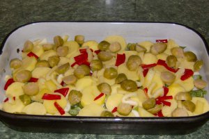 Pastrav la cuptor cu legume