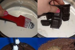 Tort cu spuma de vanilie si crema ganache