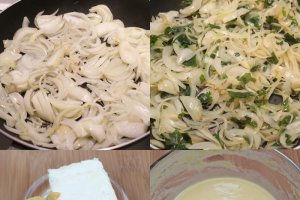 Tagliatelle cu ceapa caramelizata si mustar
