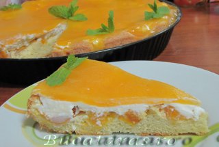 Tarta cu caise, ricotta si vanilie