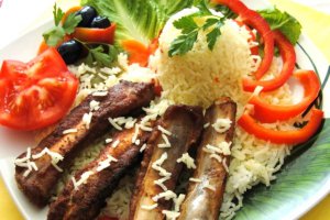 Orez basmati cu costita de porc la tigaie