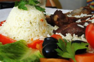 Orez basmati cu costita de porc la tigaie