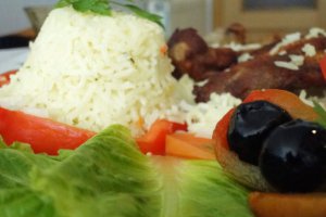 Orez basmati cu costita de porc la tigaie