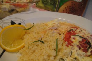 Cuscus cu piept de pui la cuptor