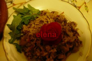 Orez salbatic cu ciuperci