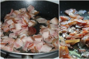 Penne cu bacon, la cuptor