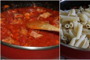 Penne cu bacon, la cuptor
