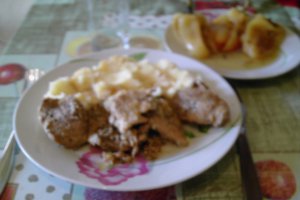 Friptura de porc cu piure de cartofi