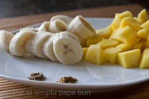 Înghețată de mango și banane cu cardamom