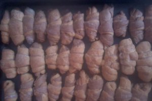 Cornulete in doua culori cu dulceata
