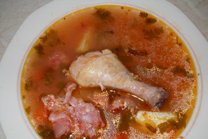 Ciorba de copanele si carne afumata