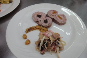 Muschi de porc exotic cu fructe confiate
