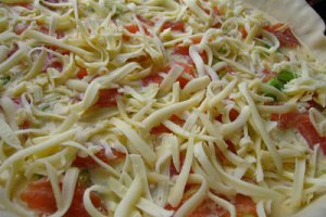 Tarta cu praz si somon afumat