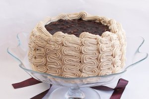 For my birthday - Tort cu caramel, ciocolata si cheesecake cu unt de arahide
