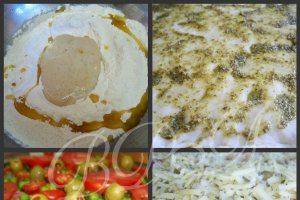 Pizza salami cu pesto alla genovese